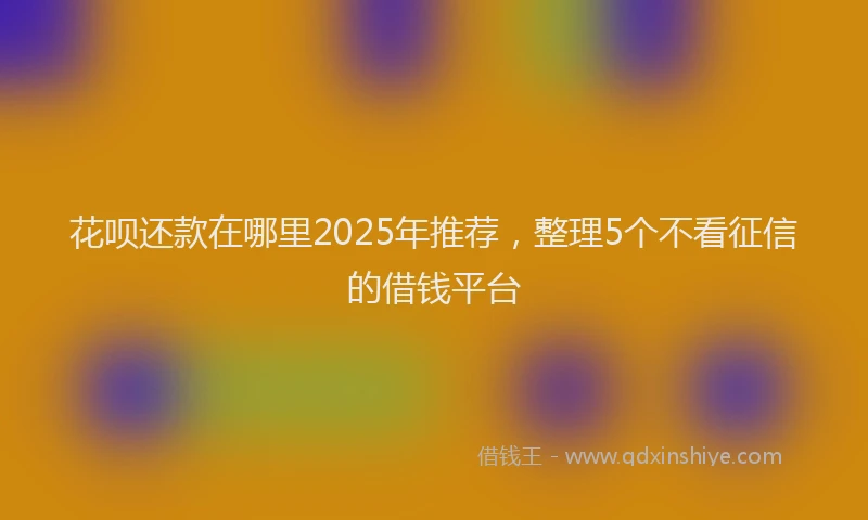 花呗还款在哪里2025年推荐，整理5个不看征信的借钱平台