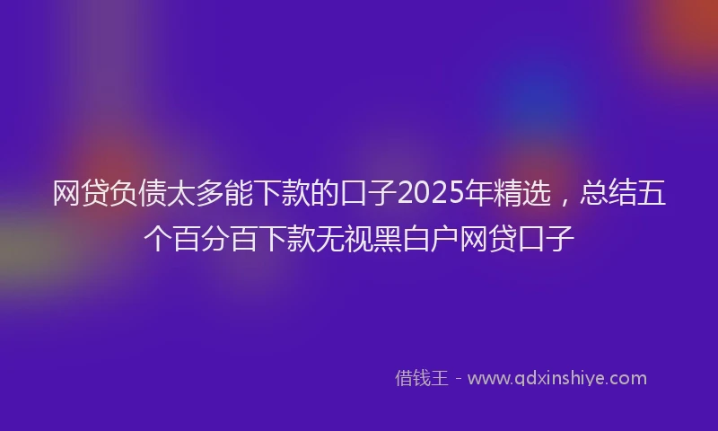 网贷负债太多能下款的口子2025年精选，总结五个百分百下款无视黑白户网贷口子