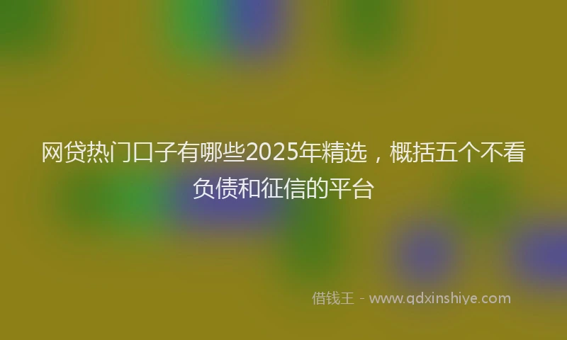 网贷热门口子有哪些2025年精选，概括五个不看负债和征信的平台