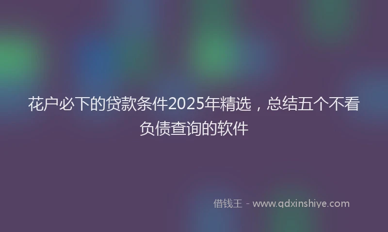 花户必下的贷款条件2025年精选，总结五个不看负债查询的软件