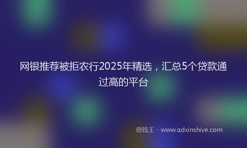 网银推荐被拒农行2025年精选，汇总5个贷款通过高的平台