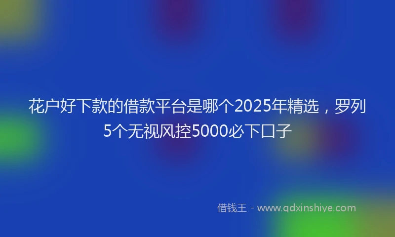 花户好下款的借款平台是哪个2025年精选，罗列5个无视风控5000必下口子