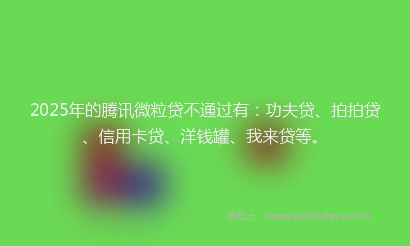 2025年的腾讯微粒贷不通过有：功夫贷、拍拍贷、信用卡贷、洋钱罐、我来贷等。