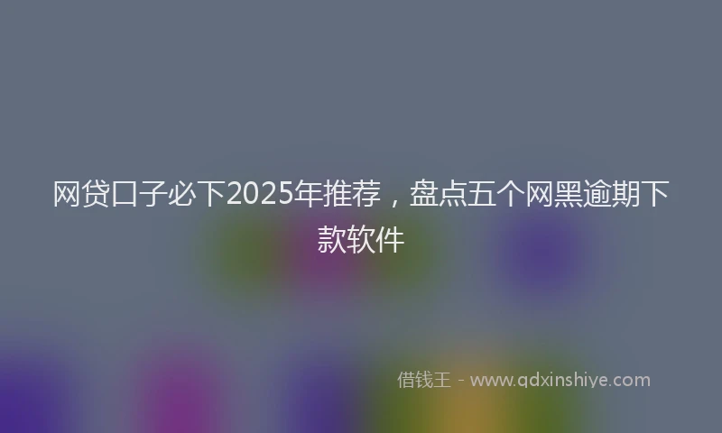 网贷口子必下2025年推荐，盘点五个网黑逾期下款软件