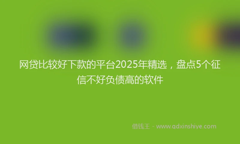 网贷比较好下款的平台2025年精选，盘点5个征信不好负债高的软件