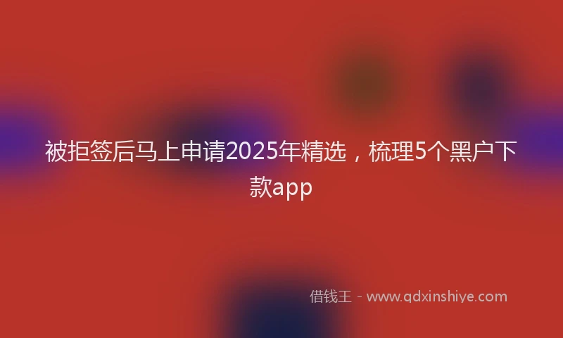 被拒签后马上申请2025年精选，梳理5个黑户下款app