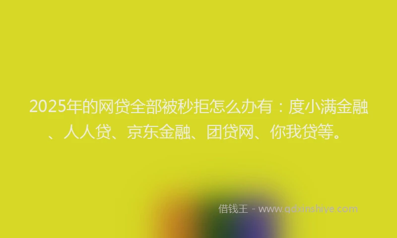 2025年的网贷全部被秒拒怎么办有：度小满金融、人人贷、京东金融、团贷网、你我贷等。