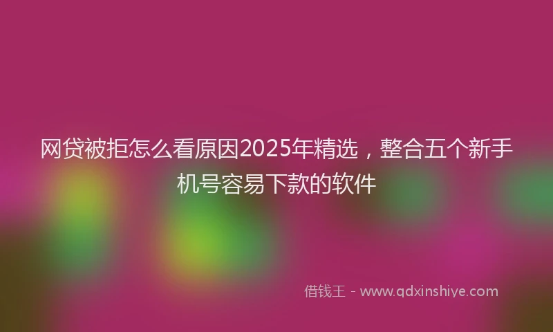 网贷被拒怎么看原因2025年精选，整合五个新手机号容易下款的软件