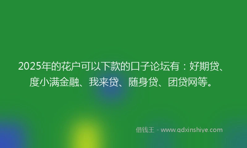2025年的花户可以下款的口子论坛有：好期贷、度小满金融、我来贷、随身贷、团贷网等。