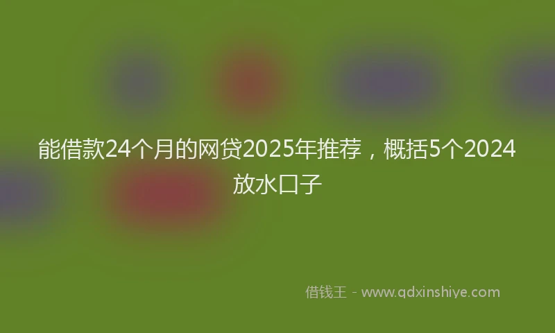 能借款24个月的网贷2025年推荐，概括5个2024放水口子