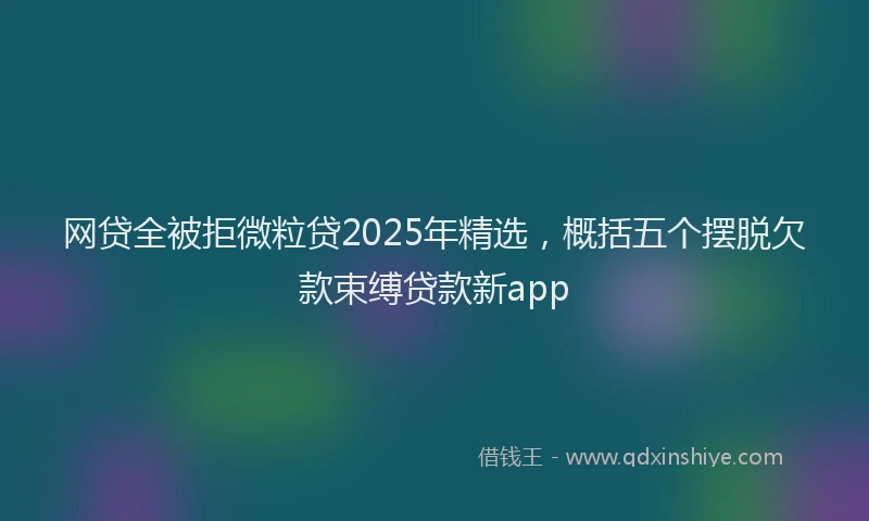 网贷全被拒微粒贷2025年精选，概括五个摆脱欠款束缚贷款新app