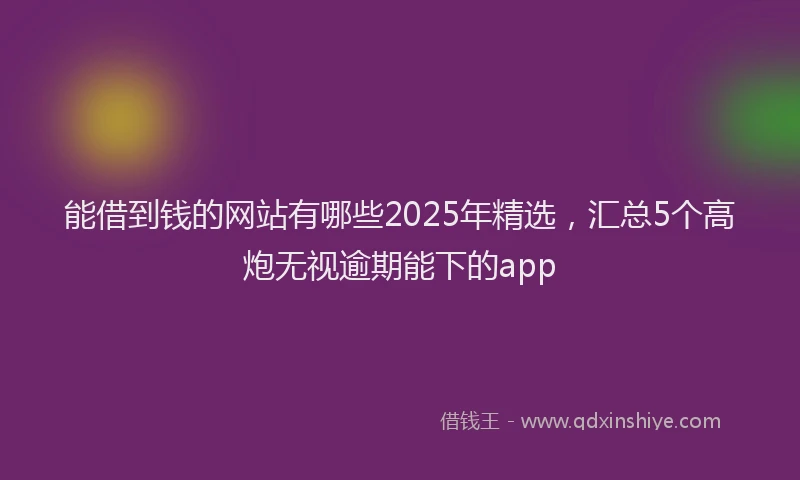 能借到钱的网站有哪些2025年精选，汇总5个高炮无视逾期能下的app