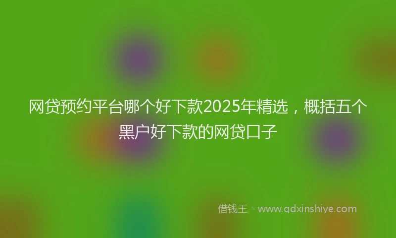 网贷预约平台哪个好下款2025年精选，概括五个黑户好下款的网贷口子