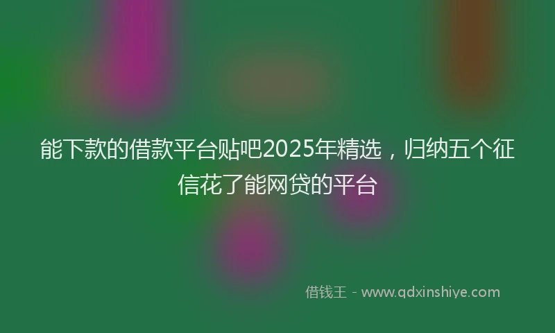 能下款的借款平台贴吧2025年精选，归纳五个征信花了能网贷的平台