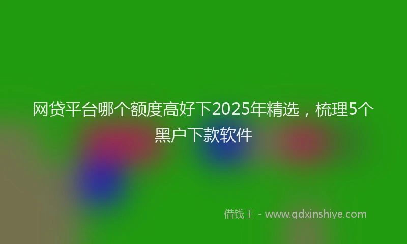 网贷平台哪个额度高好下2025年精选，梳理5个黑户下款软件