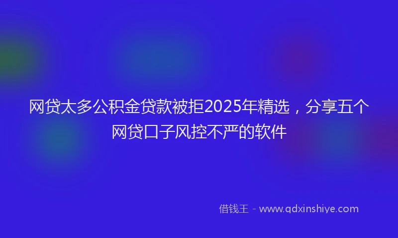 网贷太多公积金贷款被拒2025年精选，分享五个网贷口子风控不严的软件