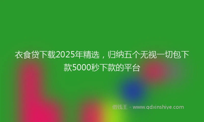 衣食贷下载2025年精选，归纳五个无视一切包下款5000秒下款的平台