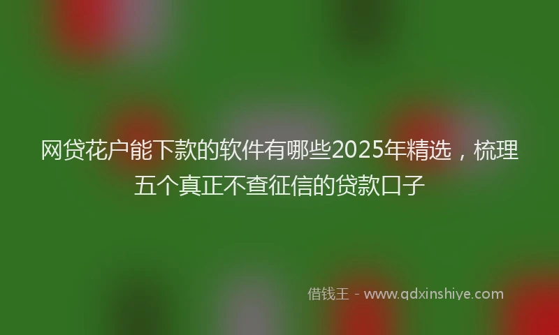 网贷花户能下款的软件有哪些2025年精选，梳理五个真正不查征信的贷款口子