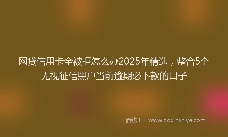 网贷信用卡全被拒怎么办2025年精选，整合5个无视征信黑户当前逾期必下款的口子
