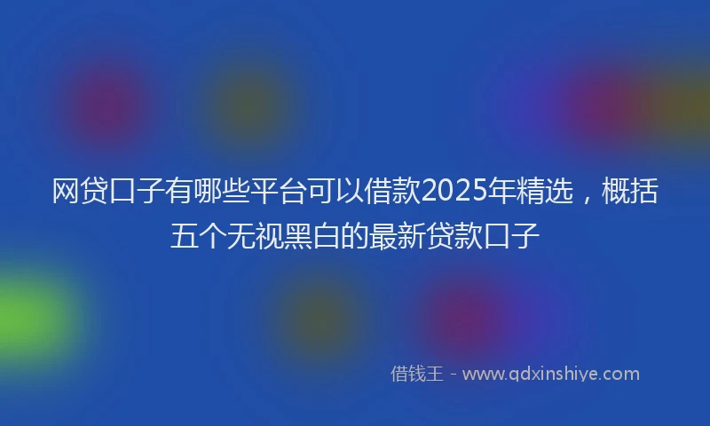 网贷口子有哪些平台可以借款2025年精选，概括五个无视黑白的最新贷款口子