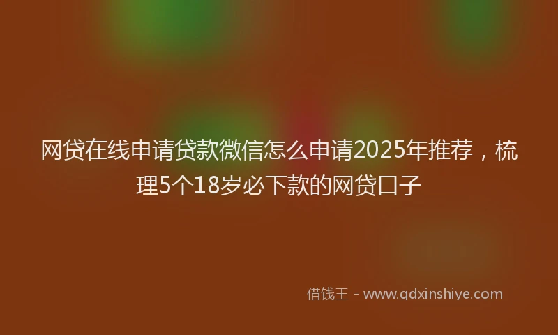 网贷在线申请贷款微信怎么申请2025年推荐，梳理5个18岁必下款的网贷口子