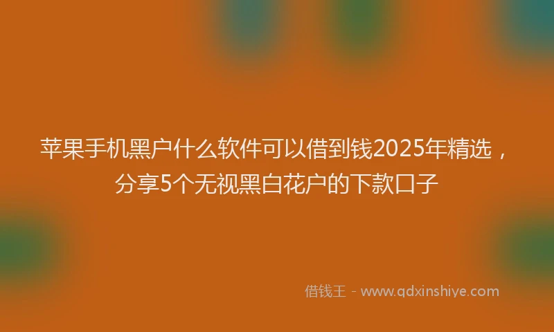 苹果手机黑户什么软件可以借到钱2025年精选，分享5个无视黑白花户的下款口子