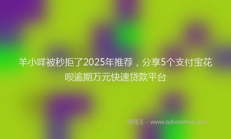 羊小咩被秒拒了2025年推荐，分享5个支付宝花呗逾期万元快速贷款平台