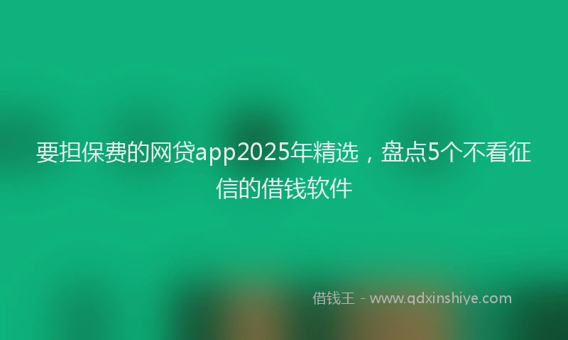 要担保费的网贷app2025年精选，盘点5个不看征信的借钱软件