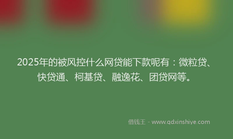 2025年的被风控什么网贷能下款呢有：微粒贷、快贷通、柯基贷、融逸花、团贷网等。