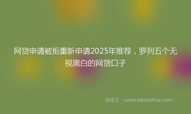网贷申请被拒重新申请2025年推荐，罗列五个无视黑白的网贷口子