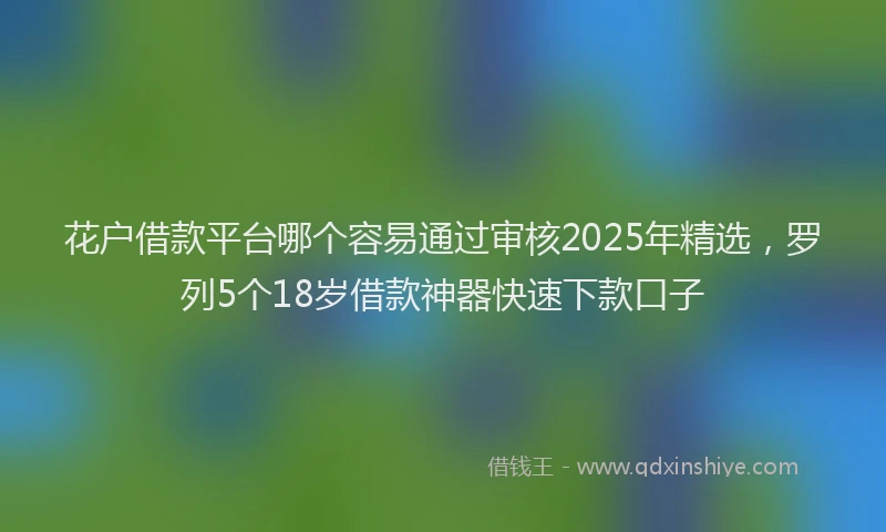 花户借款平台哪个容易通过审核2025年精选，罗列5个18岁借款神器快速下款口子
