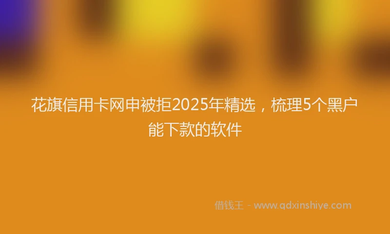 花旗信用卡网申被拒2025年精选，梳理5个黑户能下款的软件
