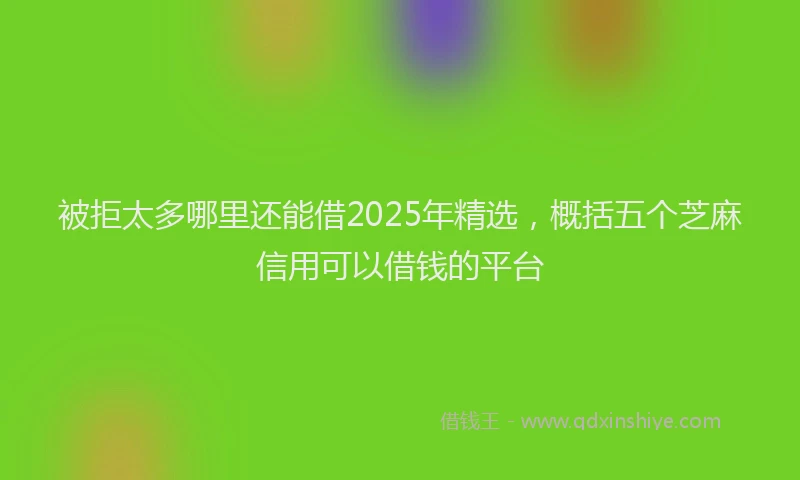 被拒太多哪里还能借2025年精选，概括五个芝麻信用可以借钱的平台