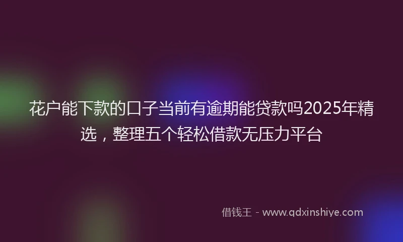 花户能下款的口子当前有逾期能贷款吗2025年精选，整理五个轻松借款无压力平台