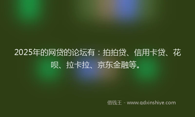 2025年的网贷的论坛有：拍拍贷、信用卡贷、花呗、拉卡拉、京东金融等。