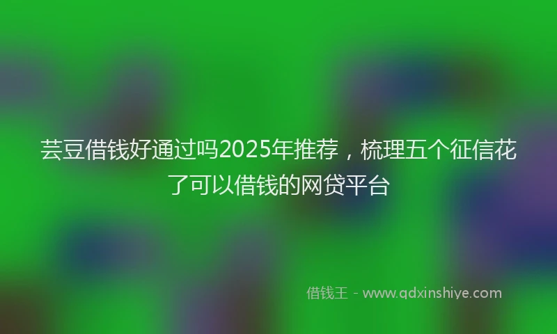 芸豆借钱好通过吗2025年推荐，梳理五个征信花了可以借钱的网贷平台
