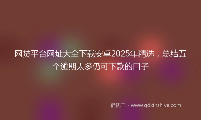 网贷平台网址大全下载安卓2025年精选，总结五个逾期太多仍可下款的口子