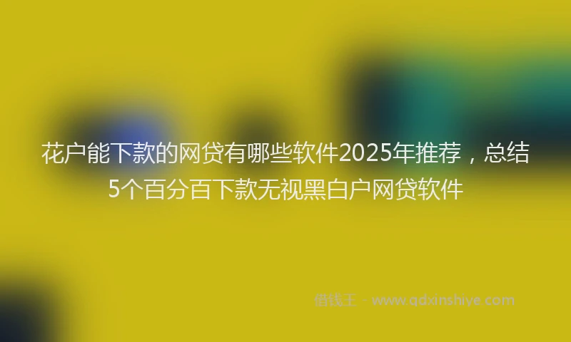 花户能下款的网贷有哪些软件2025年推荐，总结5个百分百下款无视黑白户网贷软件
