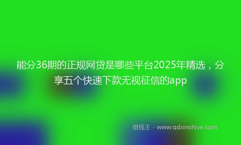 能分36期的正规网贷是哪些平台2025年精选，分享五个快速下款无视征信的app