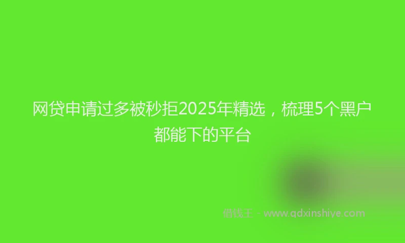 网贷申请过多被秒拒2025年精选，梳理5个黑户都能下的平台
