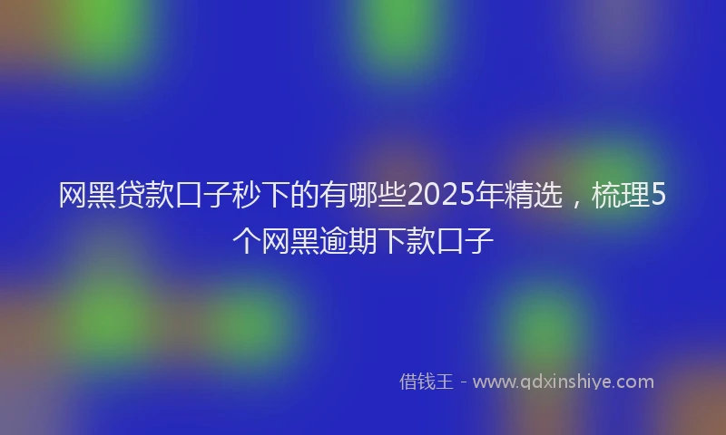 网黑贷款口子秒下的有哪些2025年精选，梳理5个网黑逾期下款口子