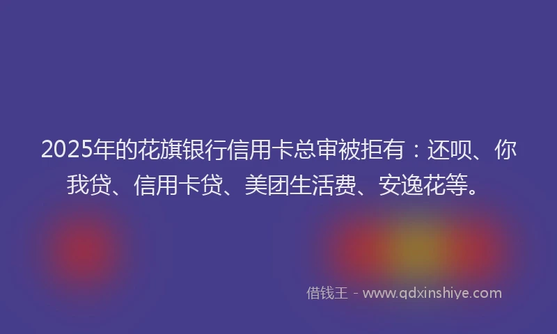 2025年的花旗银行信用卡总审被拒有：还呗、你我贷、信用卡贷、美团生活费、安逸花等。