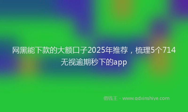 网黑能下款的大额口子2025年推荐，梳理5个714无视逾期秒下的app