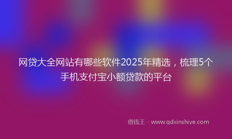 网贷大全网站有哪些软件2025年精选，梳理5个手机支付宝小额贷款的平台