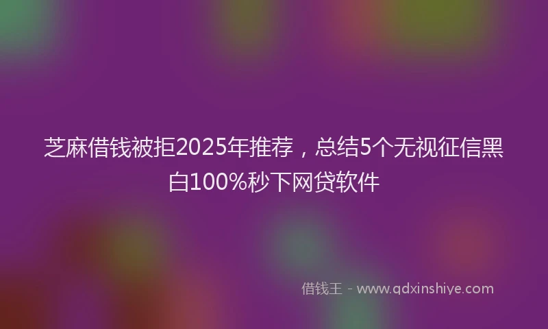 芝麻借钱被拒2025年推荐，总结5个无视征信黑白100%秒下网贷软件