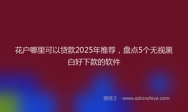 花户哪里可以贷款2025年推荐，盘点5个无视黑白好下款的软件