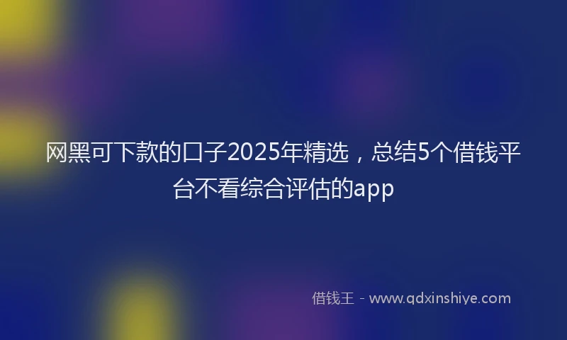 网黑可下款的口子2025年精选，总结5个借钱平台不看综合评估的app