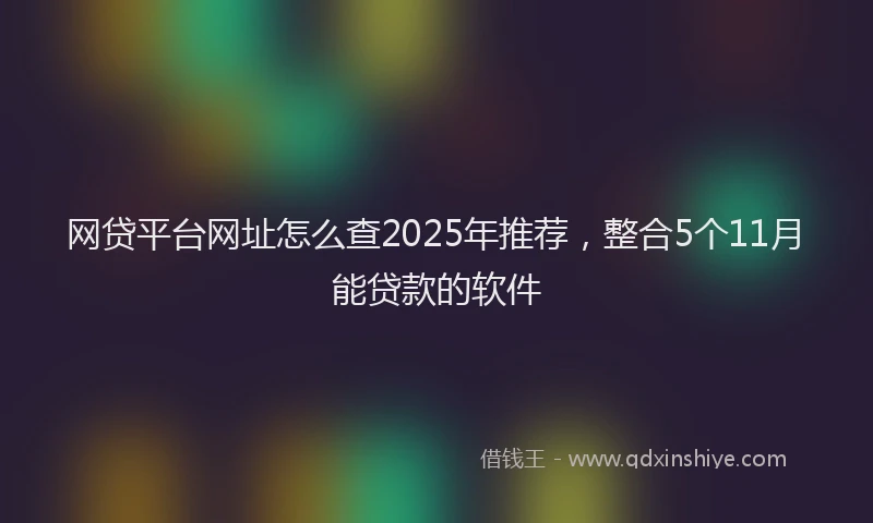网贷平台网址怎么查2025年推荐，整合5个11月能贷款的软件