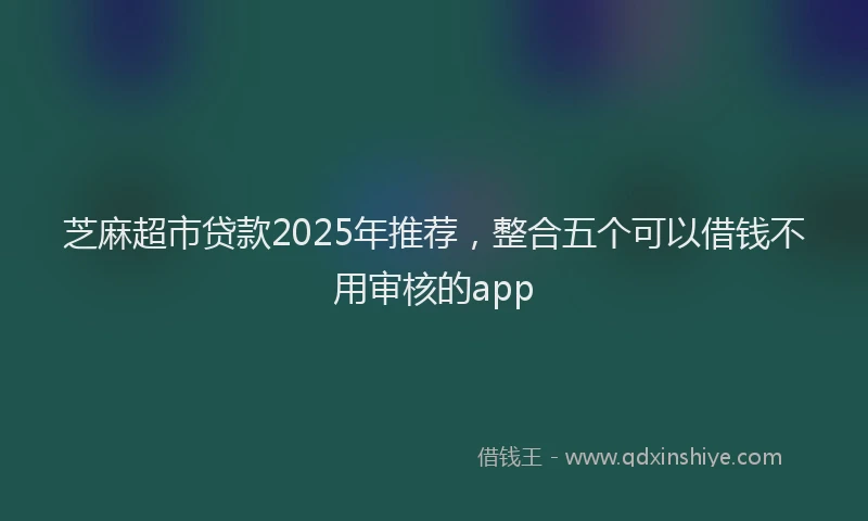 芝麻超市贷款2025年推荐，整合五个可以借钱不用审核的app