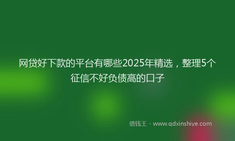 网贷好下款的平台有哪些2025年精选，整理5个征信不好负债高的口子